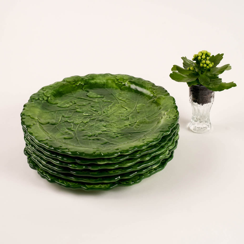 set piatto piano foglia quercia
