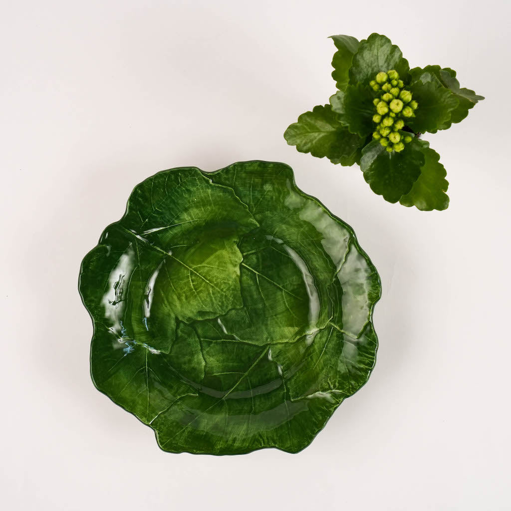 piatto fondina verde foglia vite