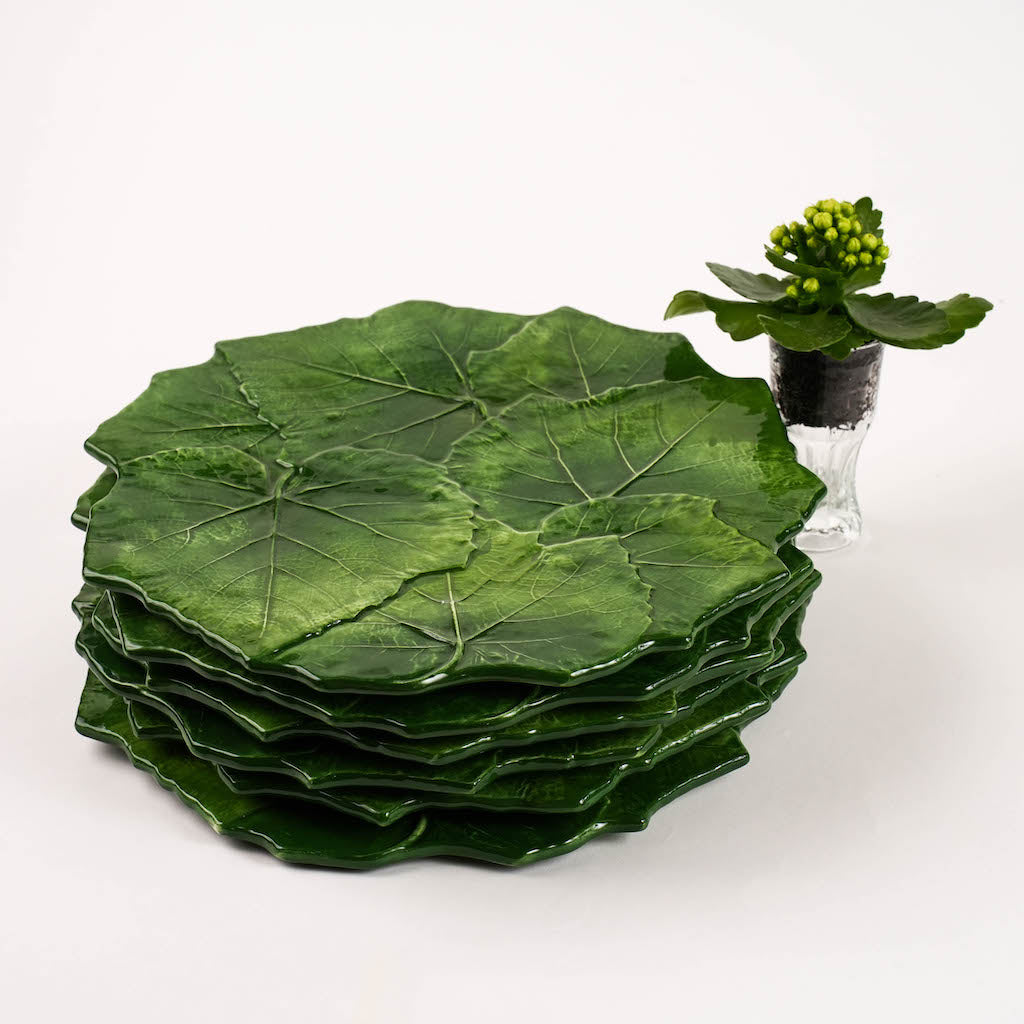 set sottopiatto verde foglia vite