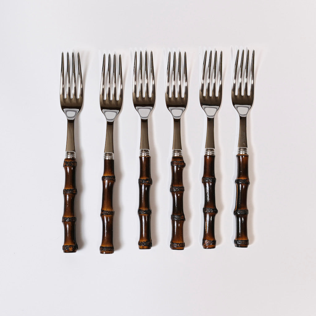 SET 6 FORCHETTE VERO BAMBOO “BRUCIATO DARK”