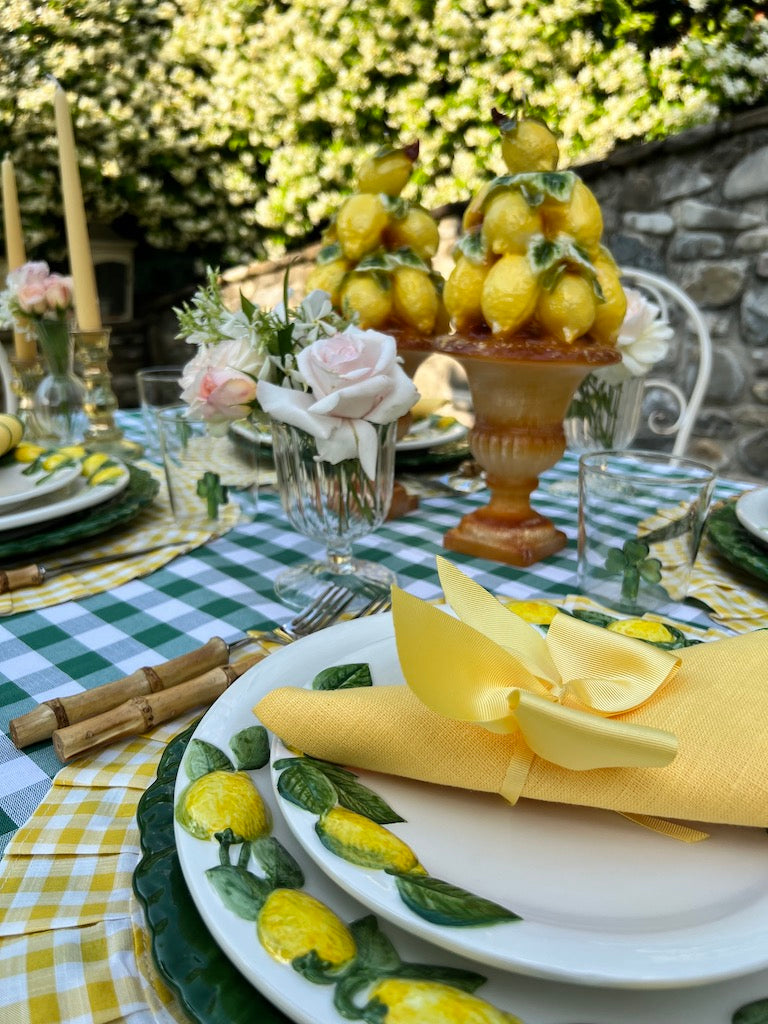 COPPIA DI MAXI CANDELE URNA ROMANA CON LIMONI