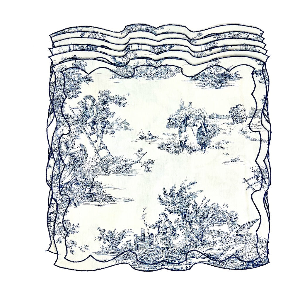 SET DI 6 TOVAGLIETTE TOILE DE JOUY BLU