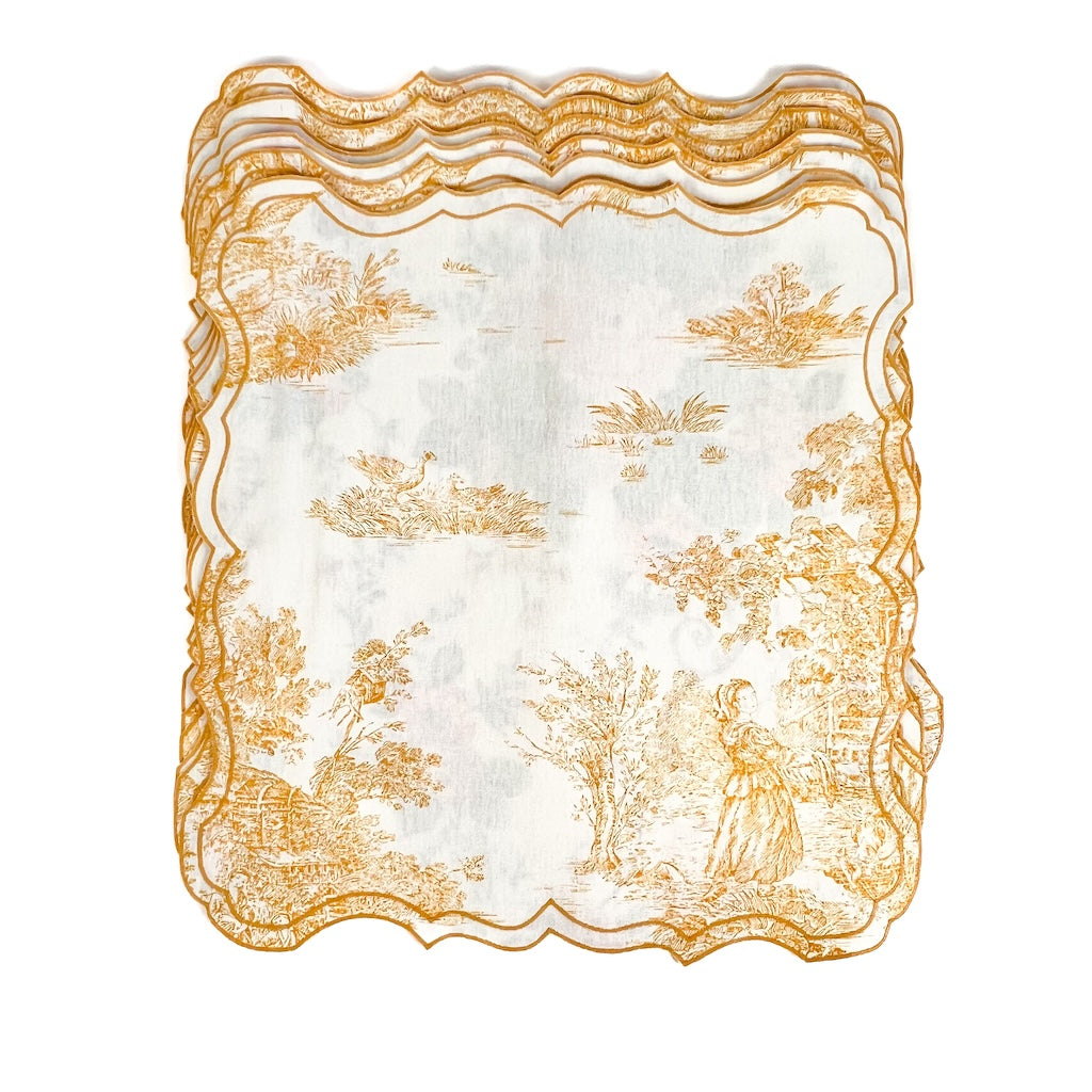 SET DI 6 TOVAGLIETTE TOILE DE JOUY GIALLE
