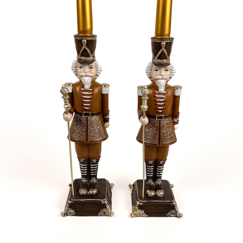 COPPIA SCHIACCIANOCI PORTACANDELE "PAN DI ZENZERO"