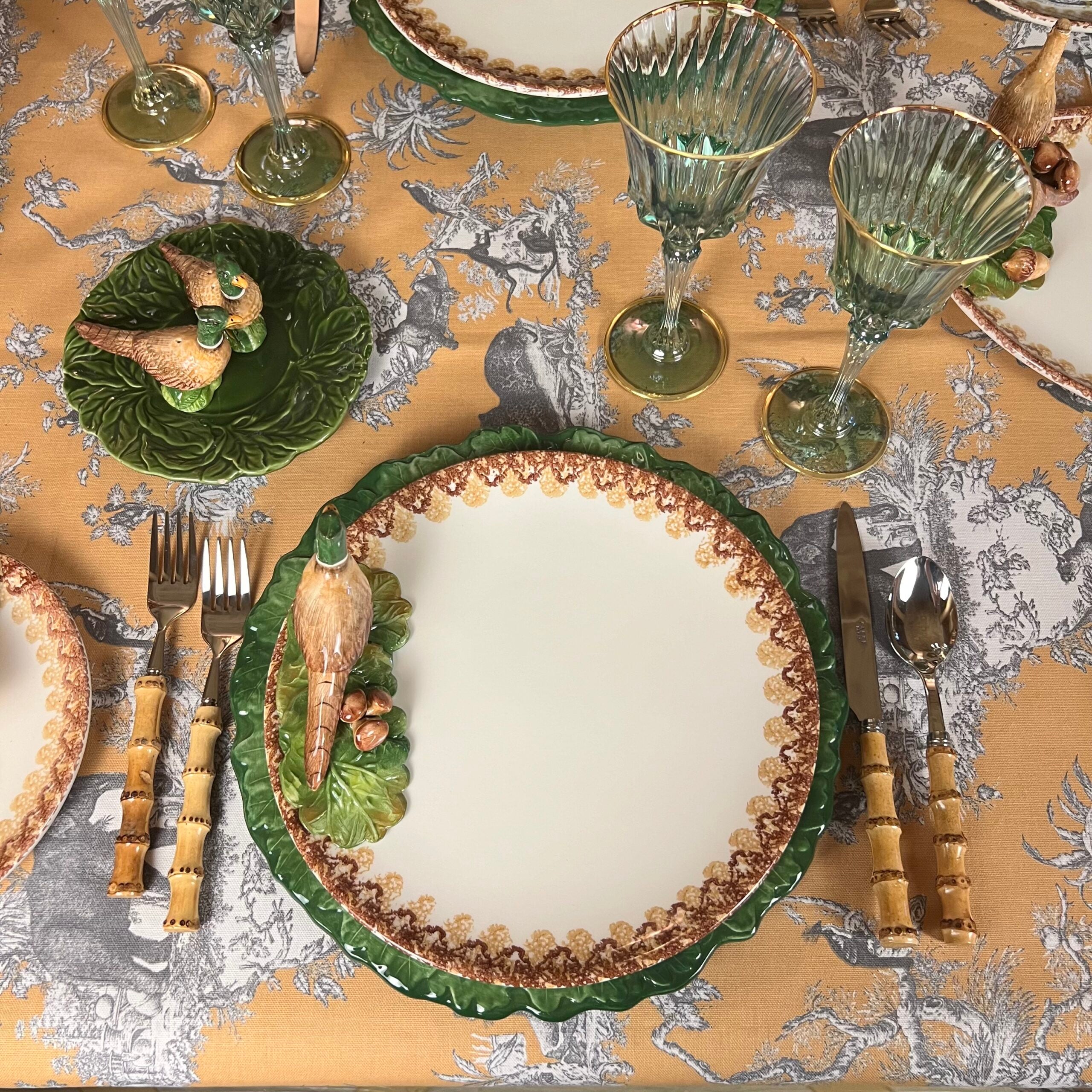 SET 6 PIATTI PIANI "FAGIANI"