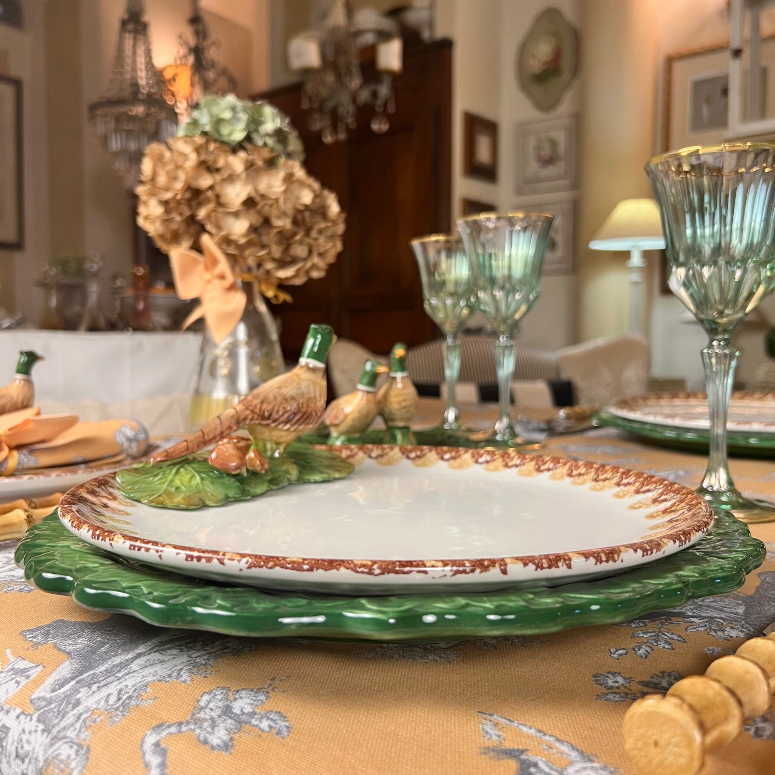 SET 6 PIATTI PIANI "FAGIANI"