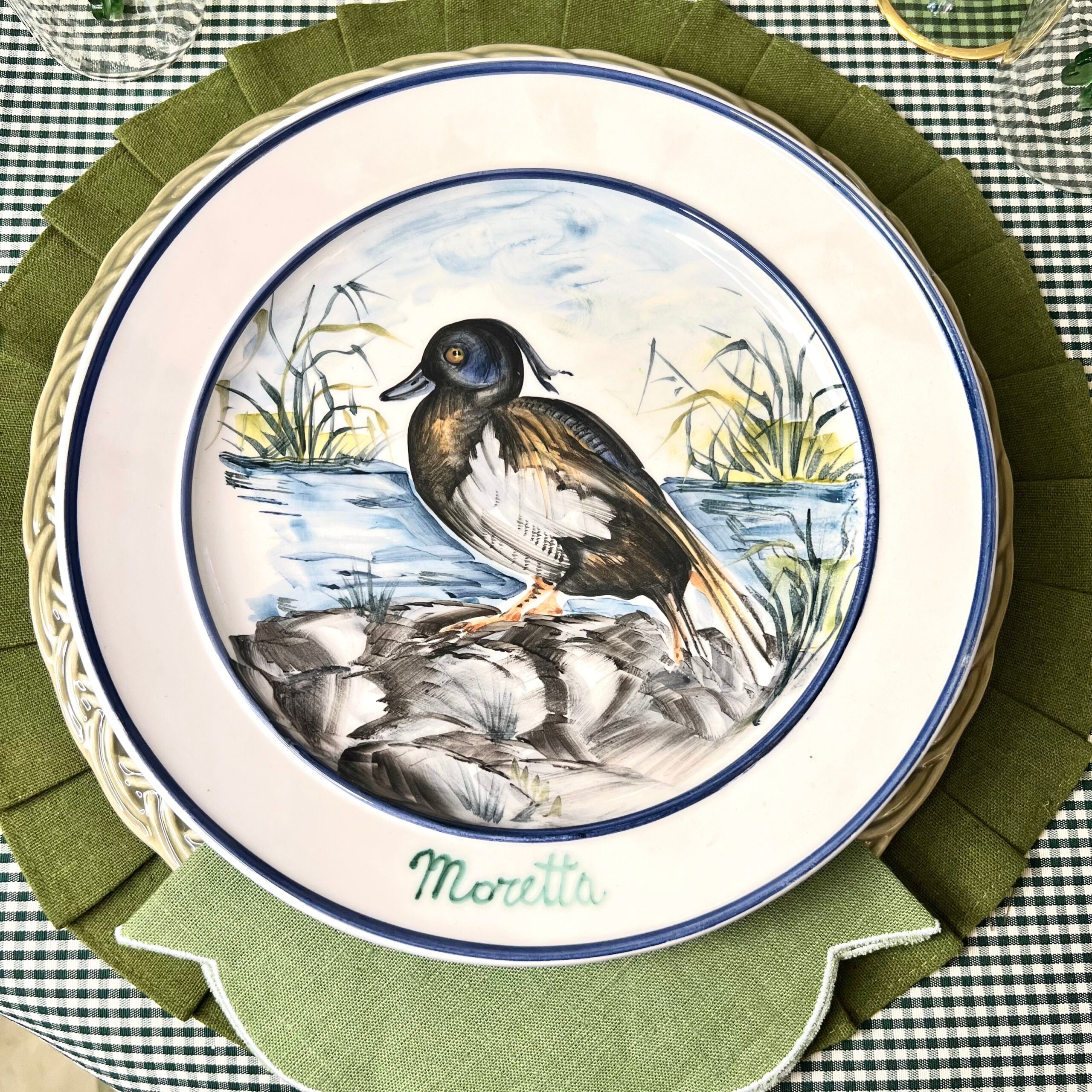 SET DI 6 TOVAGLIETTE "VERDE OLIVA"