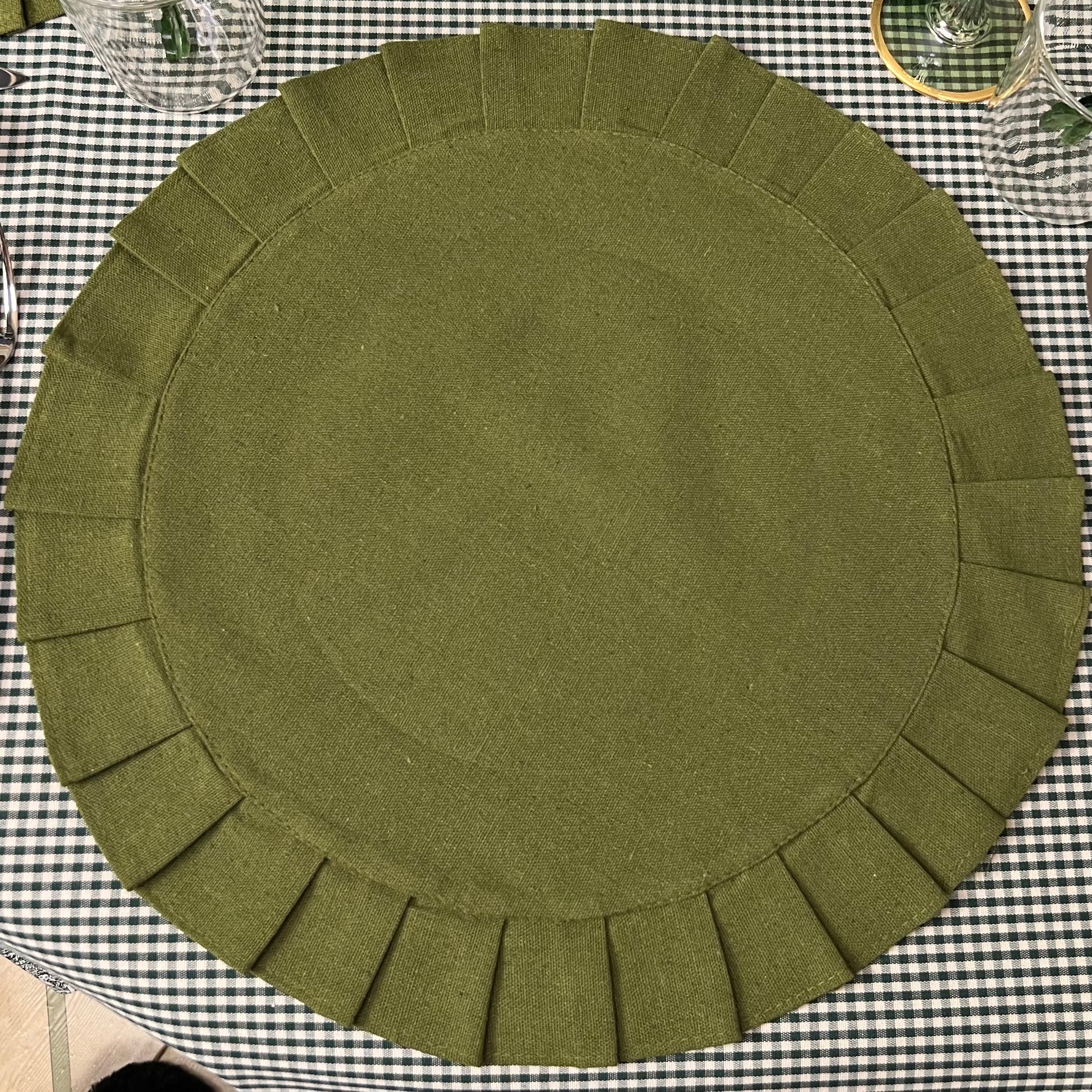 SET DI 6 TOVAGLIETTE "VERDE OLIVA"