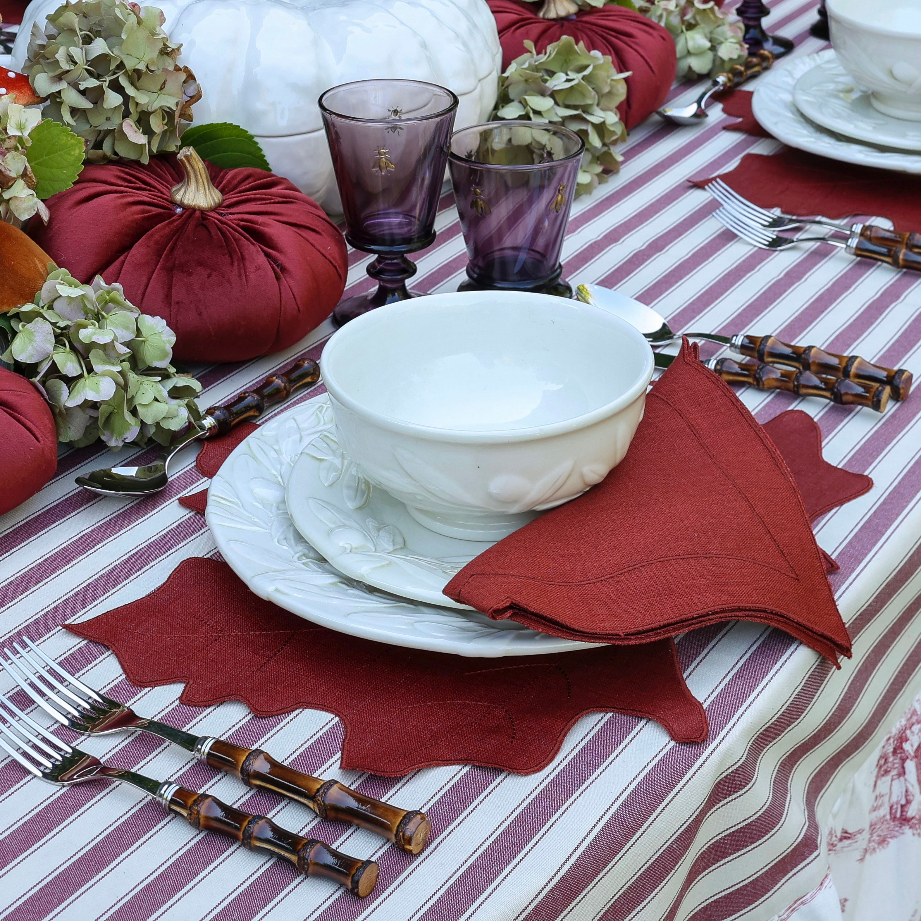 SET 6 TAZZE DA BRODO "OLIVE e CREMA"