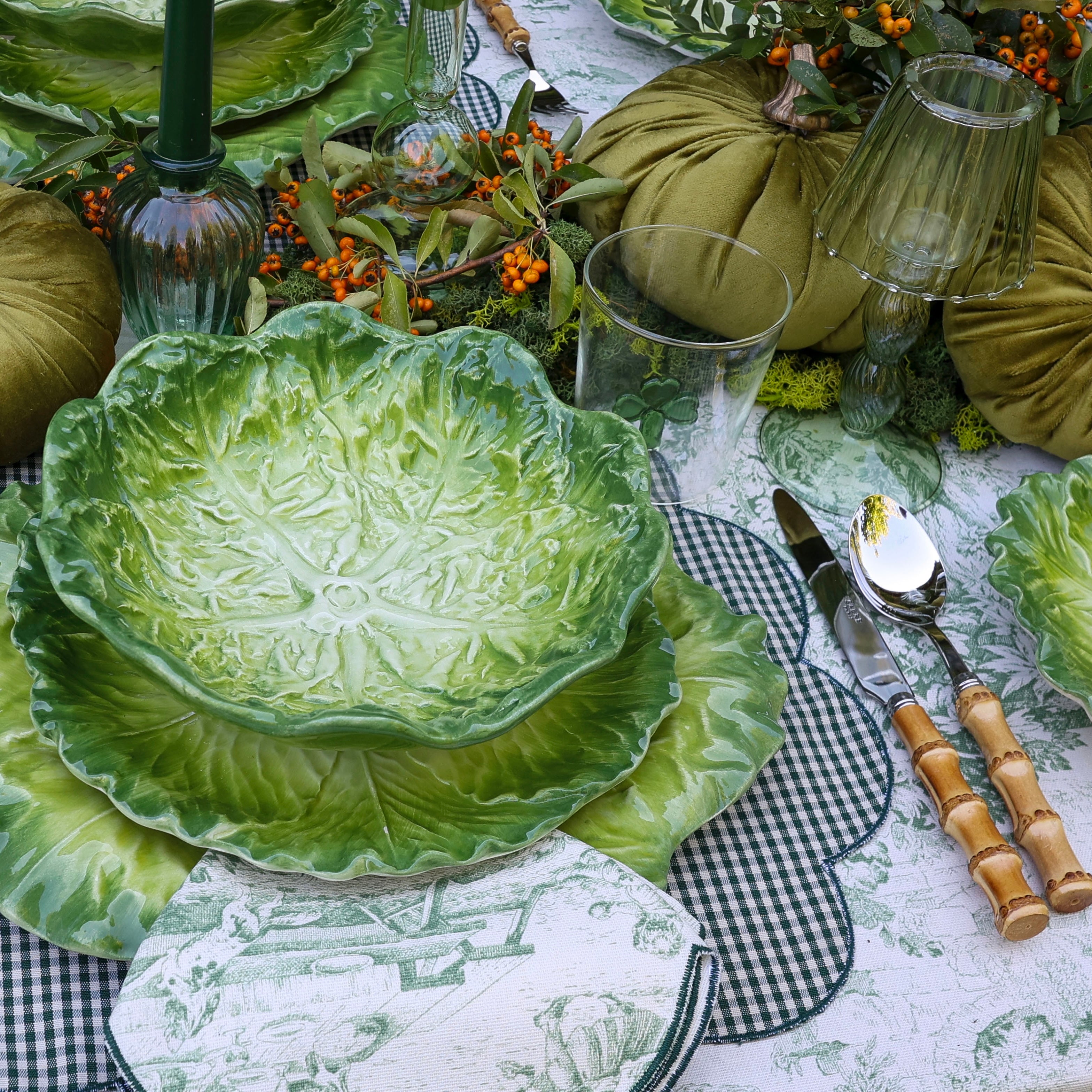 SET DI 6 SOTTOPIATTI "CAVOLO VERZA VERDE"