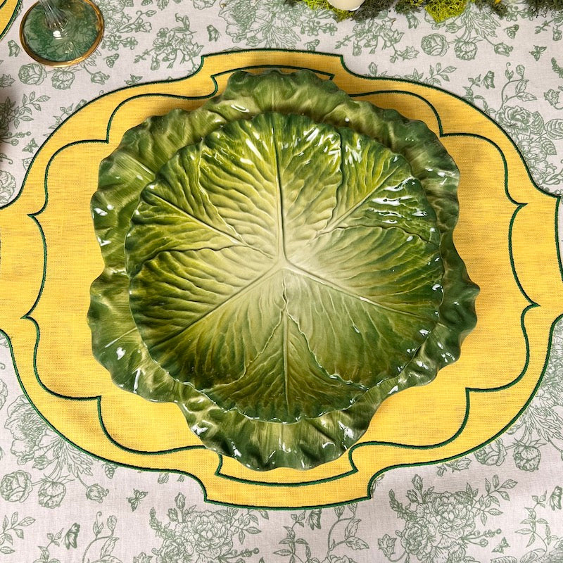 SET 6 PIATTI DA ANTIPASTO "CAVOLO VERZA VERDE"