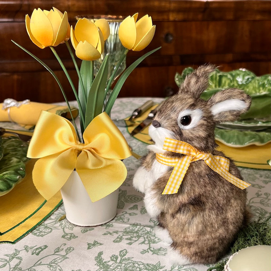 SET 6 FIOCCHI PORTATOVAGLIOLI "GIALLO PASTELLO"