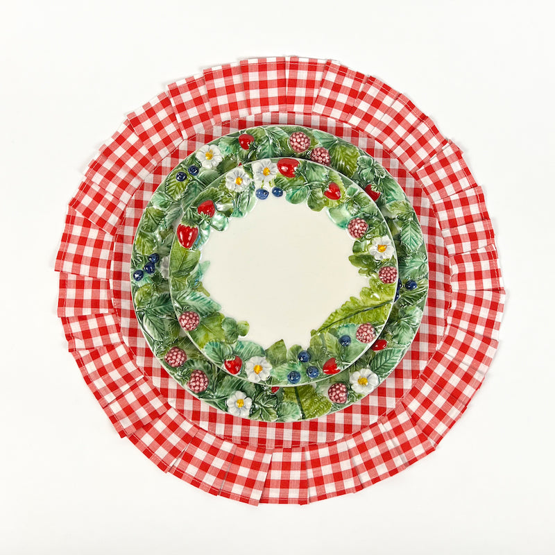 SET DI 6 TOVAGLIETTE VICHY "ROSSO"