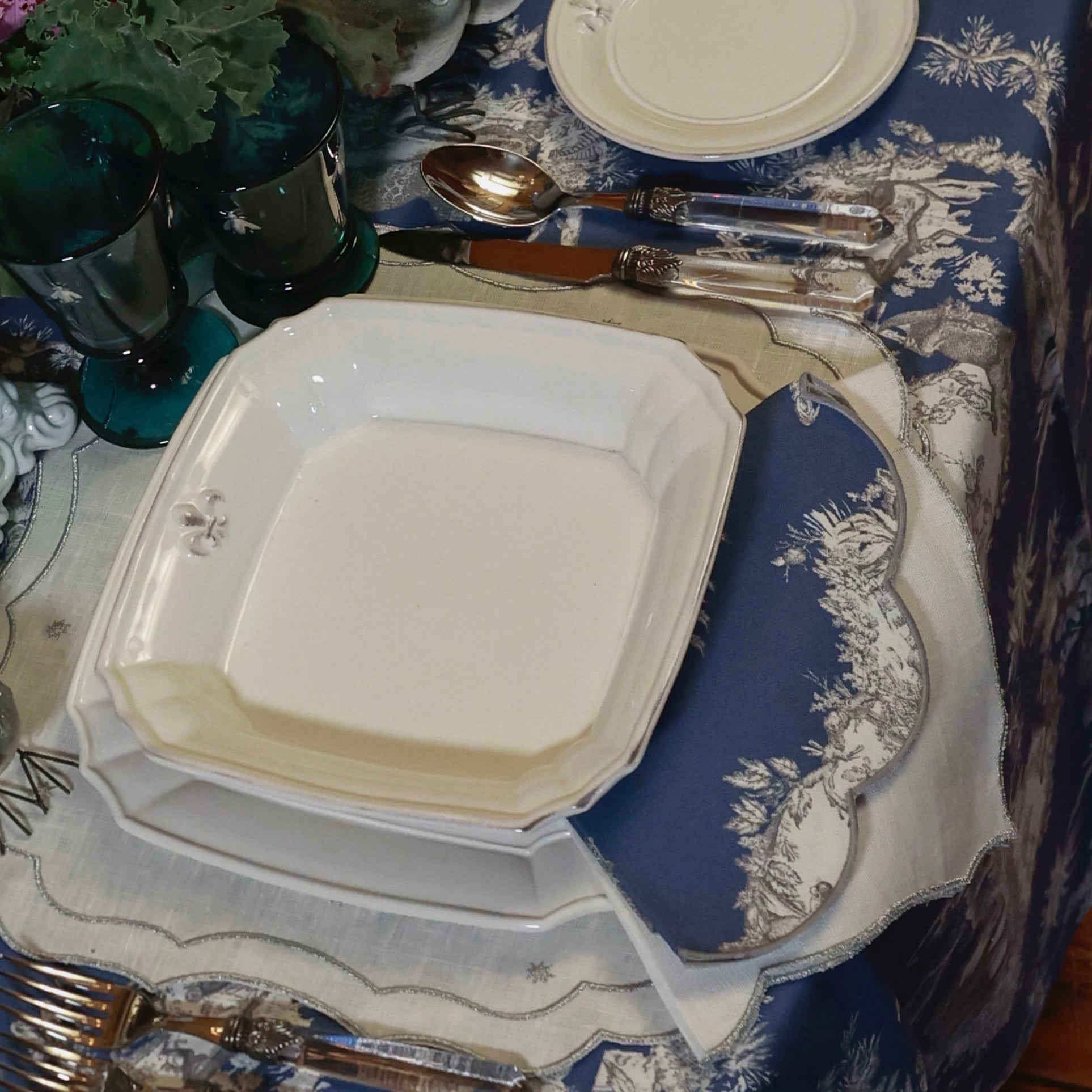 SET 6 TOVAGLIETTE "FILO D'ARGENTO"