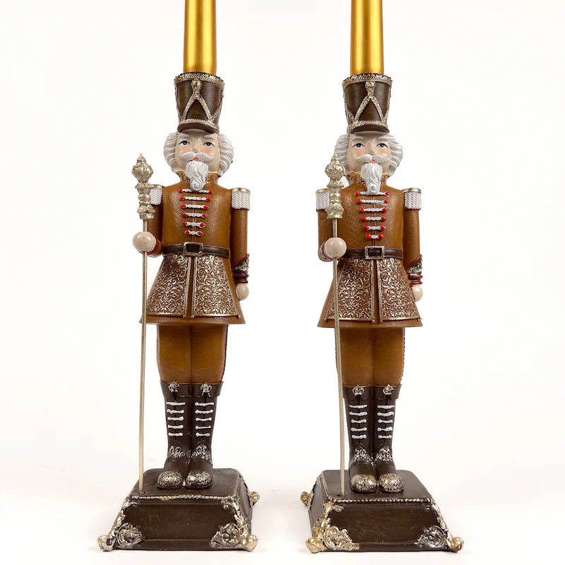 COPPIA DI SCHIACCIANOCI MAXI PORTACANDELE " PAN DI ZENZERO "