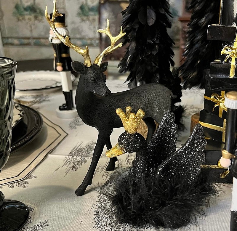 SET 3 CIGNI PIUMATI "BLACK "