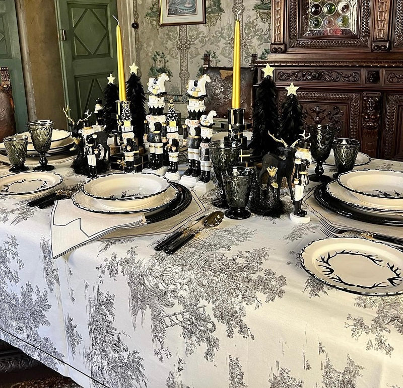 SET 6 TOVAGLIETTE ESAGONO "GESSO NERO"