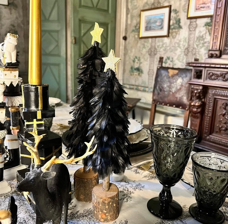 SET 2 ABETI DI PIUME "BLACK"