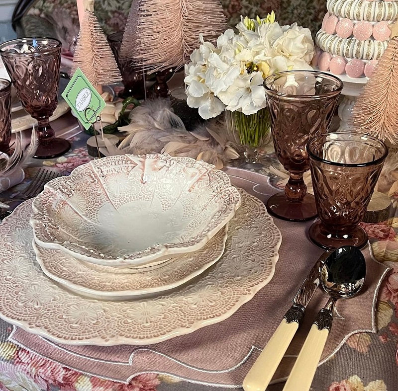 SET 6 PIATTI DA ANTIPASTO "ROSE D'INVERNO"