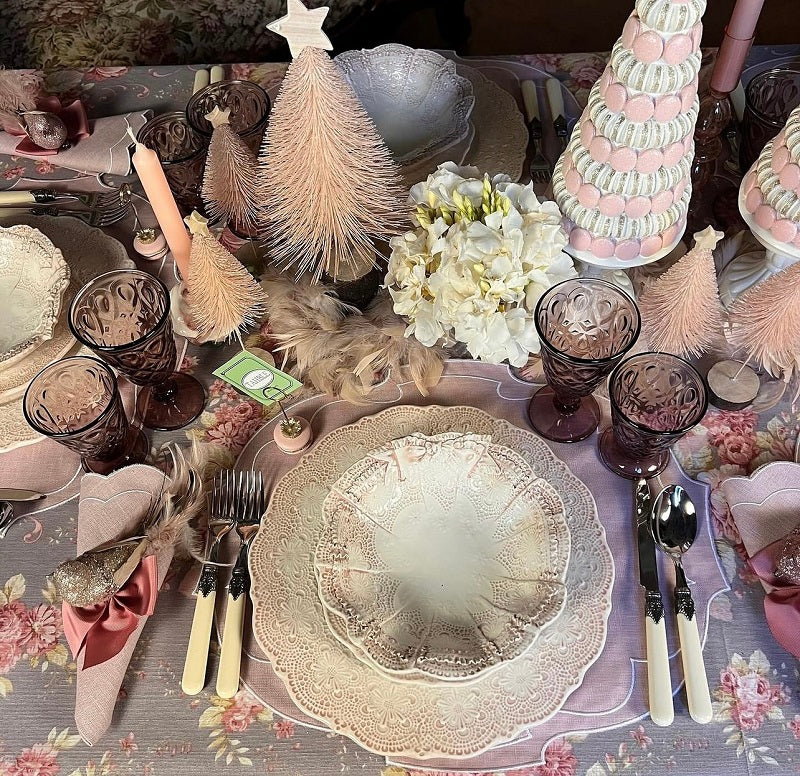 SET 6 PIATTI DA ANTIPASTO "ROSE D'INVERNO"