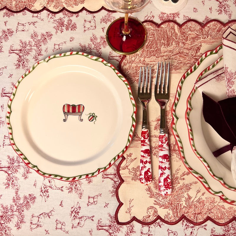 SET DI 4 POSATE “TOILE DE JOUY ROSSO”