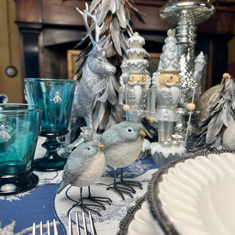 COPPIA DI UCCELLINI "INCORONATI"