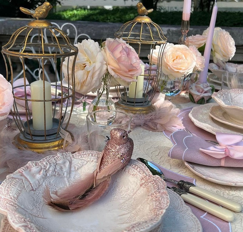 SET 6 UCCELLINI PIUMATI "GLITTERATI"