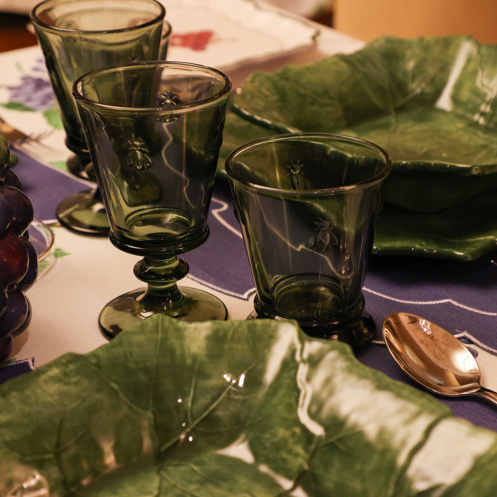 SET 6 PIATTI FONDI QUADRATI "FOGLIA DI VITE"