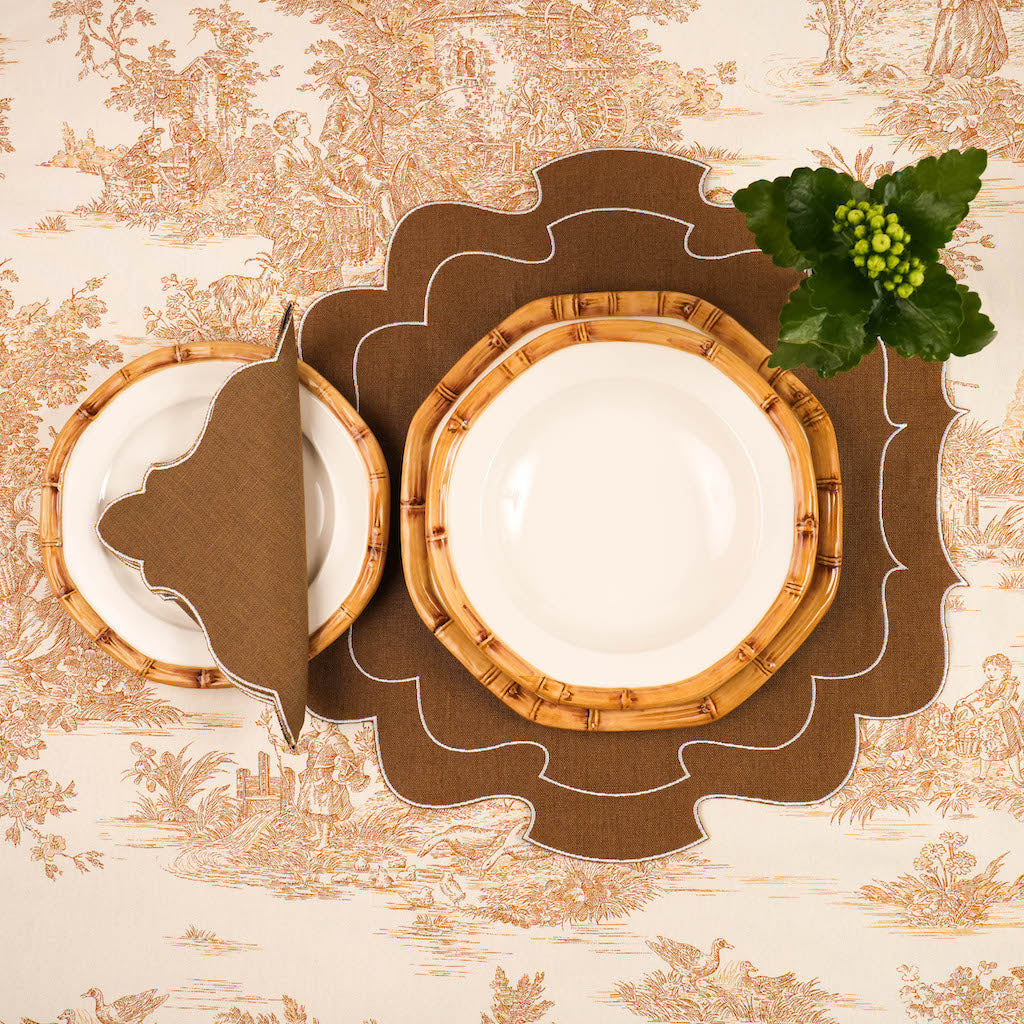 SET 6 PIATTI PIANI "BAMBOO"