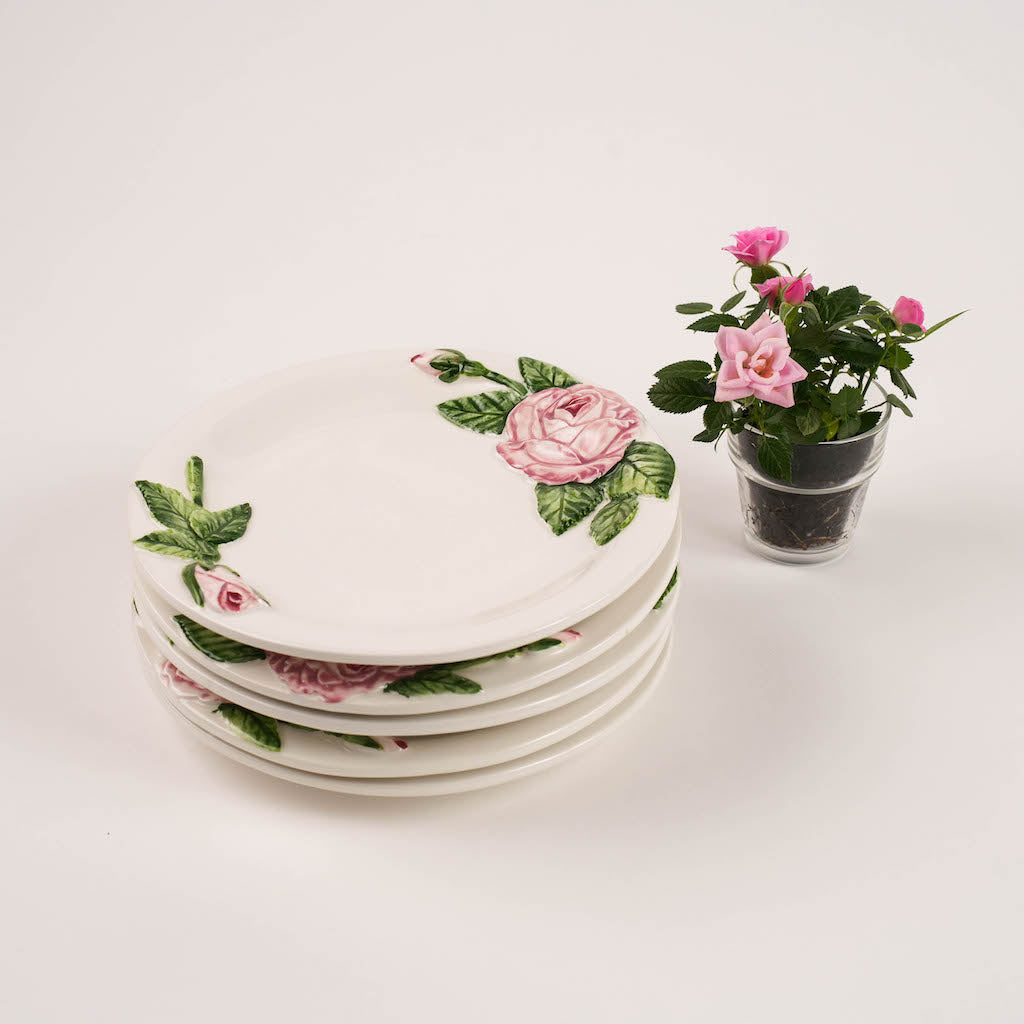 set piatti frutta rose