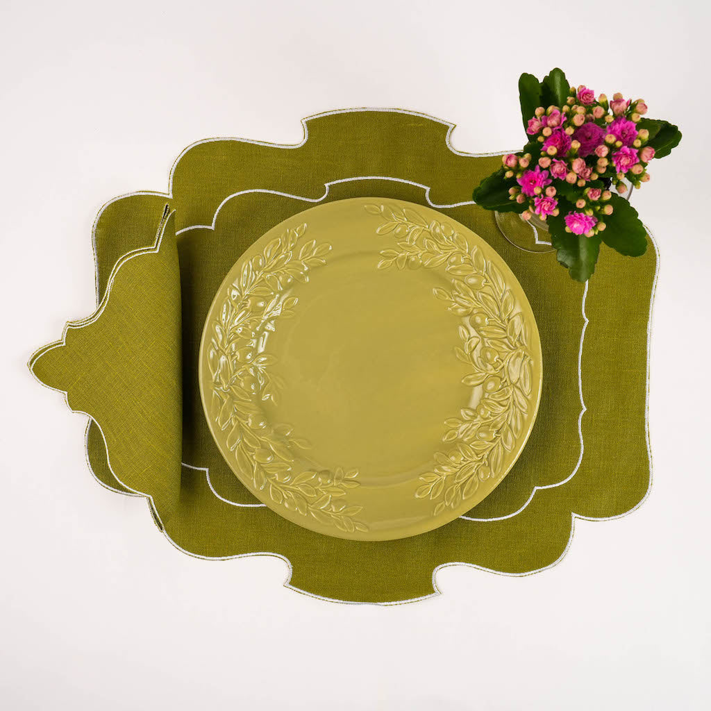 SET 6 PIATTI PIANI "VERDE OLIVA"