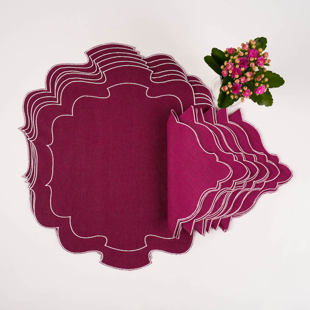 tovagliette tovaglioli bordeaux