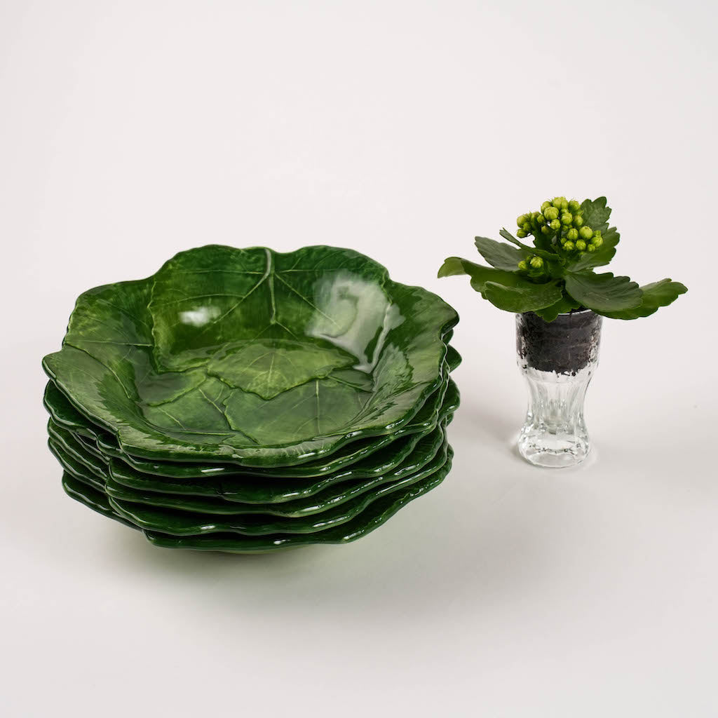 set piatto fondina foglia vite