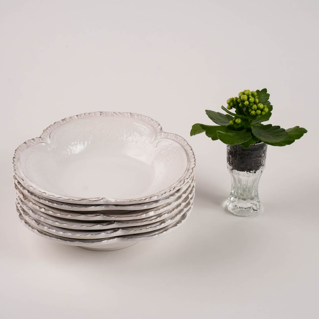 set piatto fondina bianco