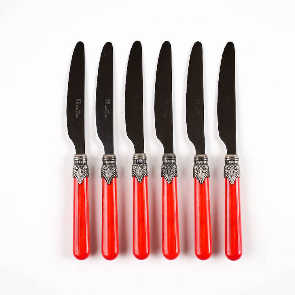 set coltelli rosso