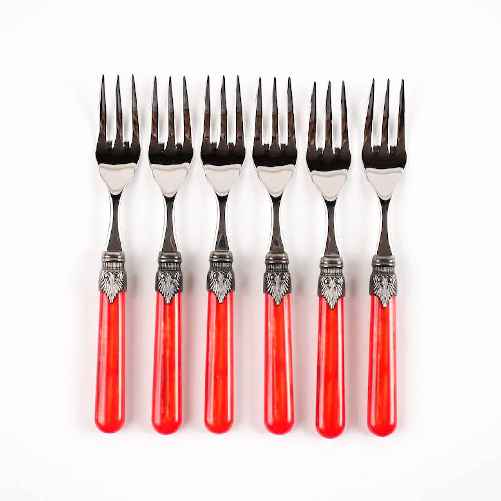 set posate pesce rosso