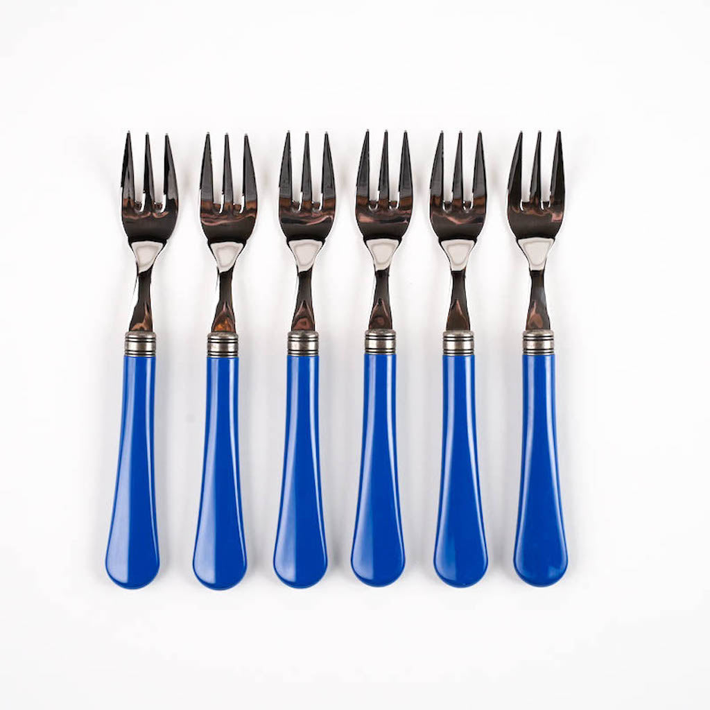set forchette da pesce blu