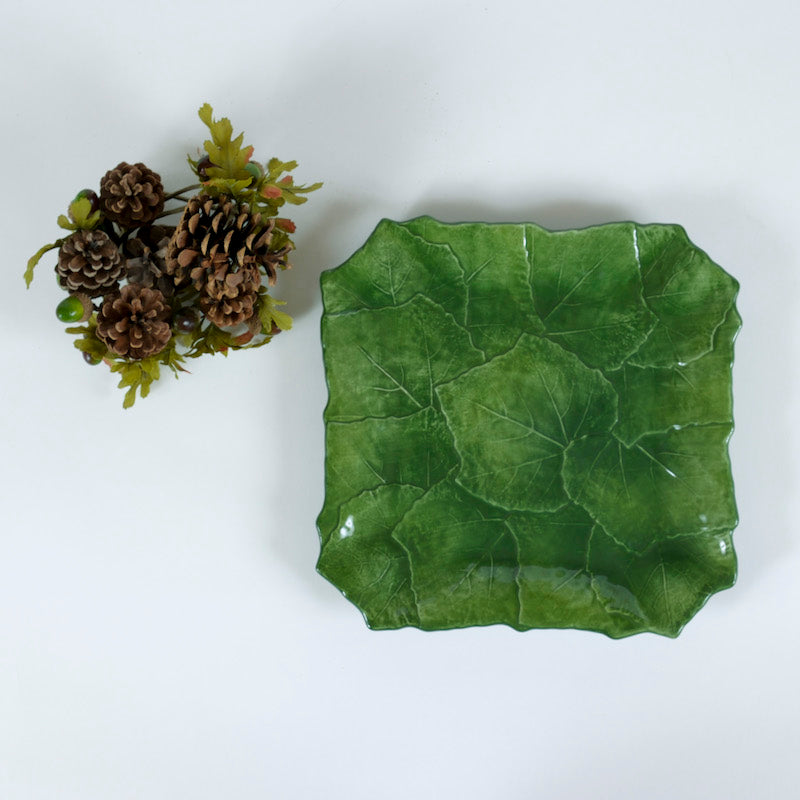 SET 6 PIATTI PIANI QUADRATI "FOGLIA DI VITE"