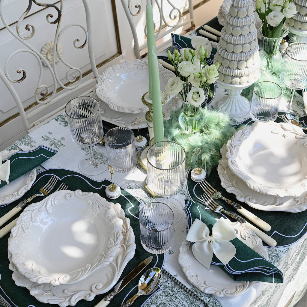 SET DA 6 FIOCCHI PORTATOVAGLIOLI "AVORIO"