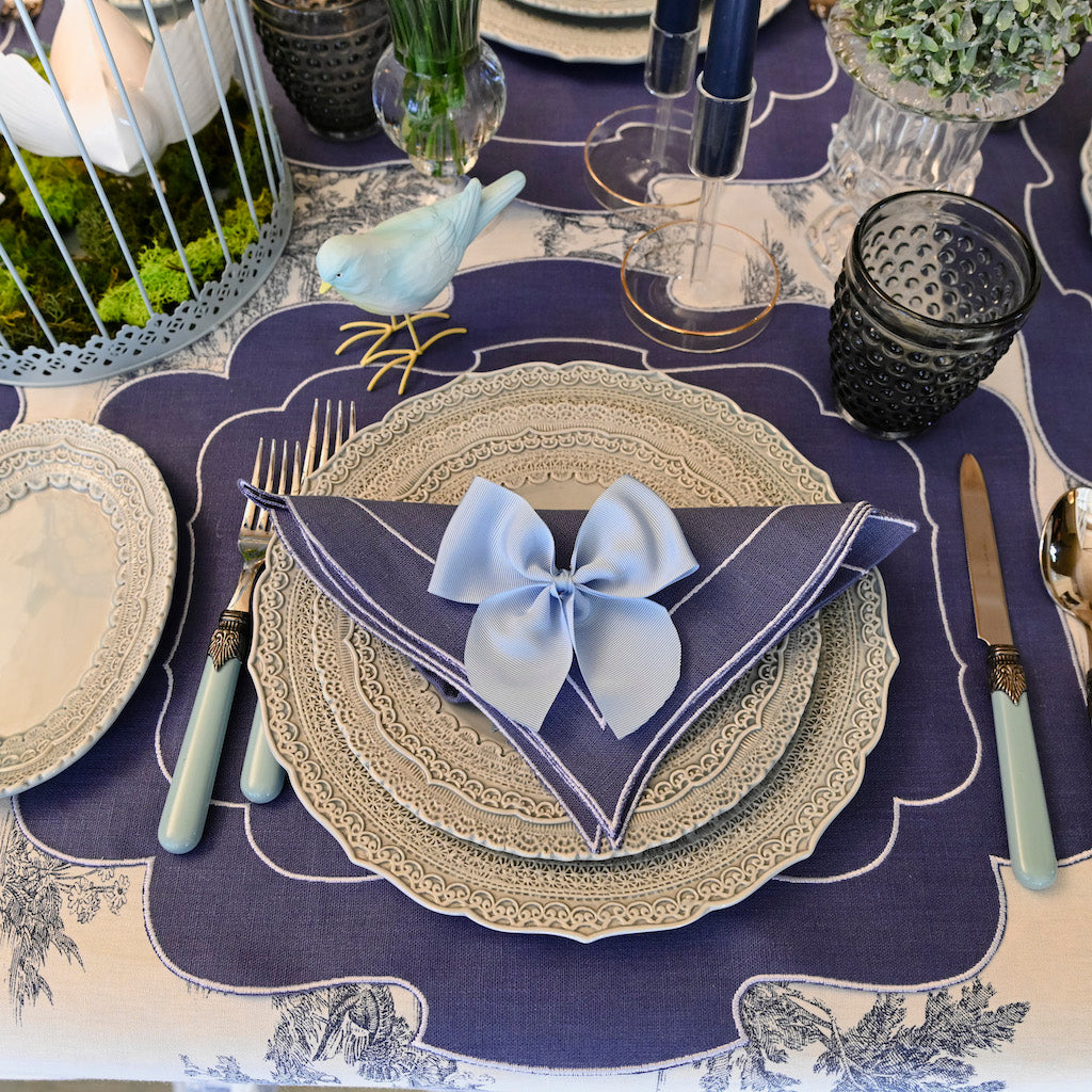 SET DA 6 FIOCCHI PORTATOVAGLIOLI "AZZURRO CIELO"