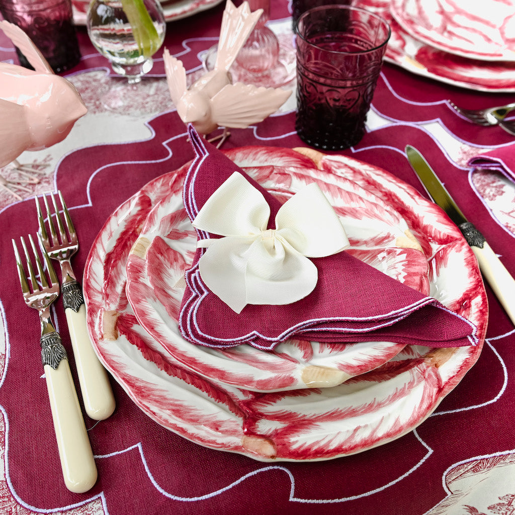 SET DA 6 FIOCCHI PORTATOVAGLIOLI "AVORIO"