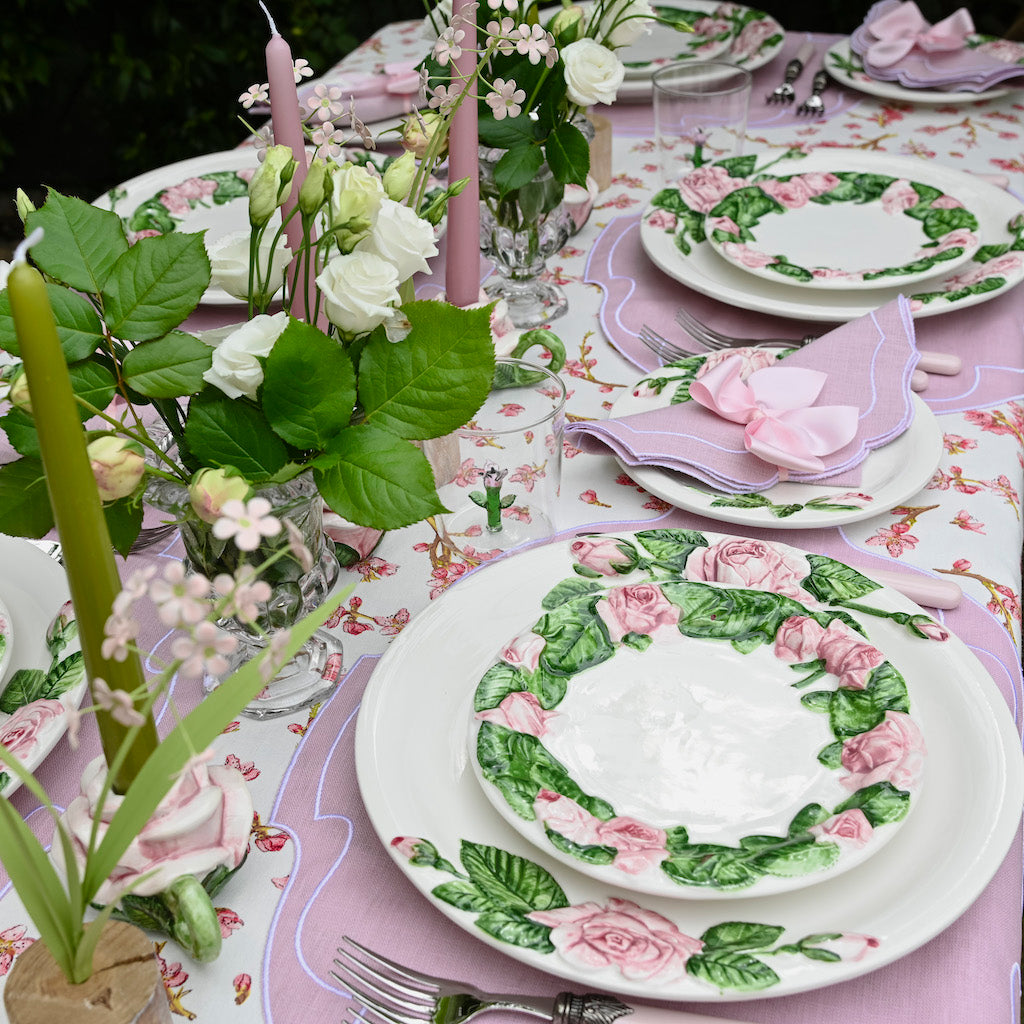 SET 6 PIATTI PIANI "ROSE DI MAGGIO"