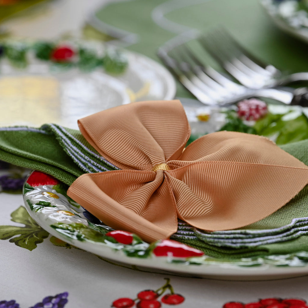 SET DA 6 FIOCCHI PORTATOVAGLIOLI "SENAPE"