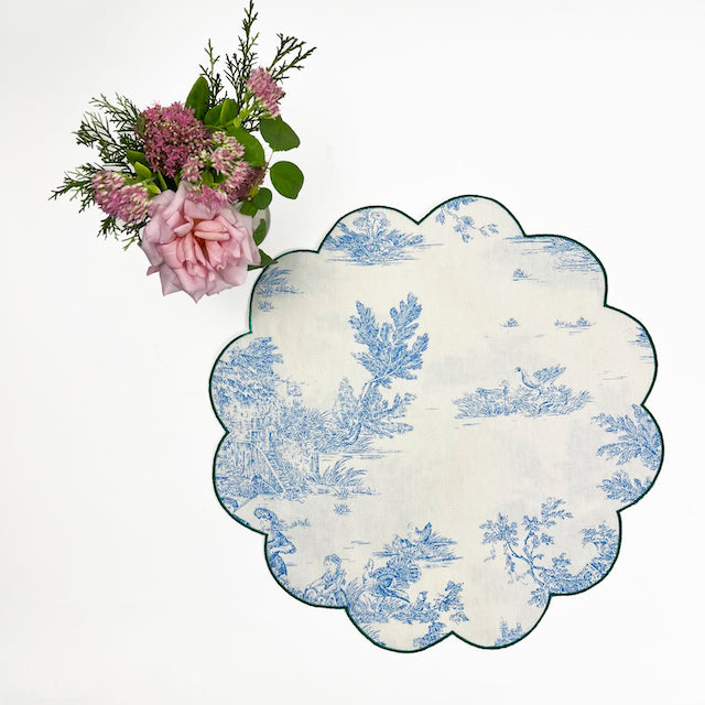 SET 6 TOVAGLIETTE TOILE DE JOUY “TURCHESE E VERDE”