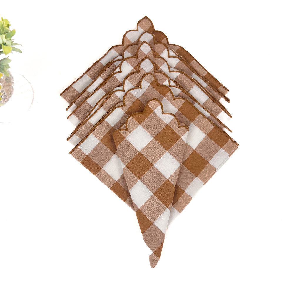 SET DI 6 TOVAGLIOLI "MAXY VICHY NOCCIOLA"