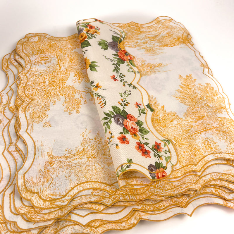 SET DI 6 TOVAGLIETTE ROSE ARANCIONI