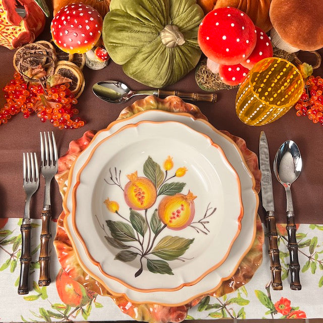 SET 5 POSATE IN BAMBOO "BRUCIATO DARK"