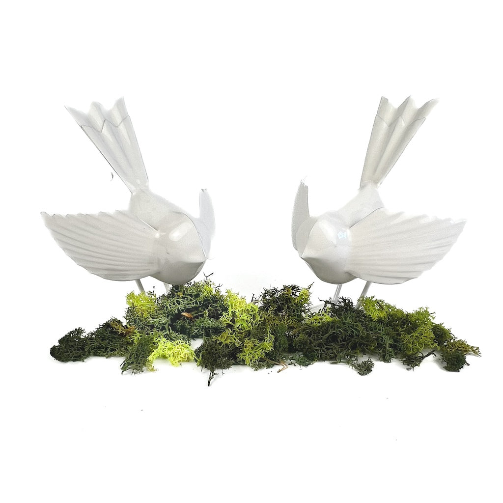 SET 2 MAXI UCCELLINI GLAMOUR "BIANCO LACCA"
