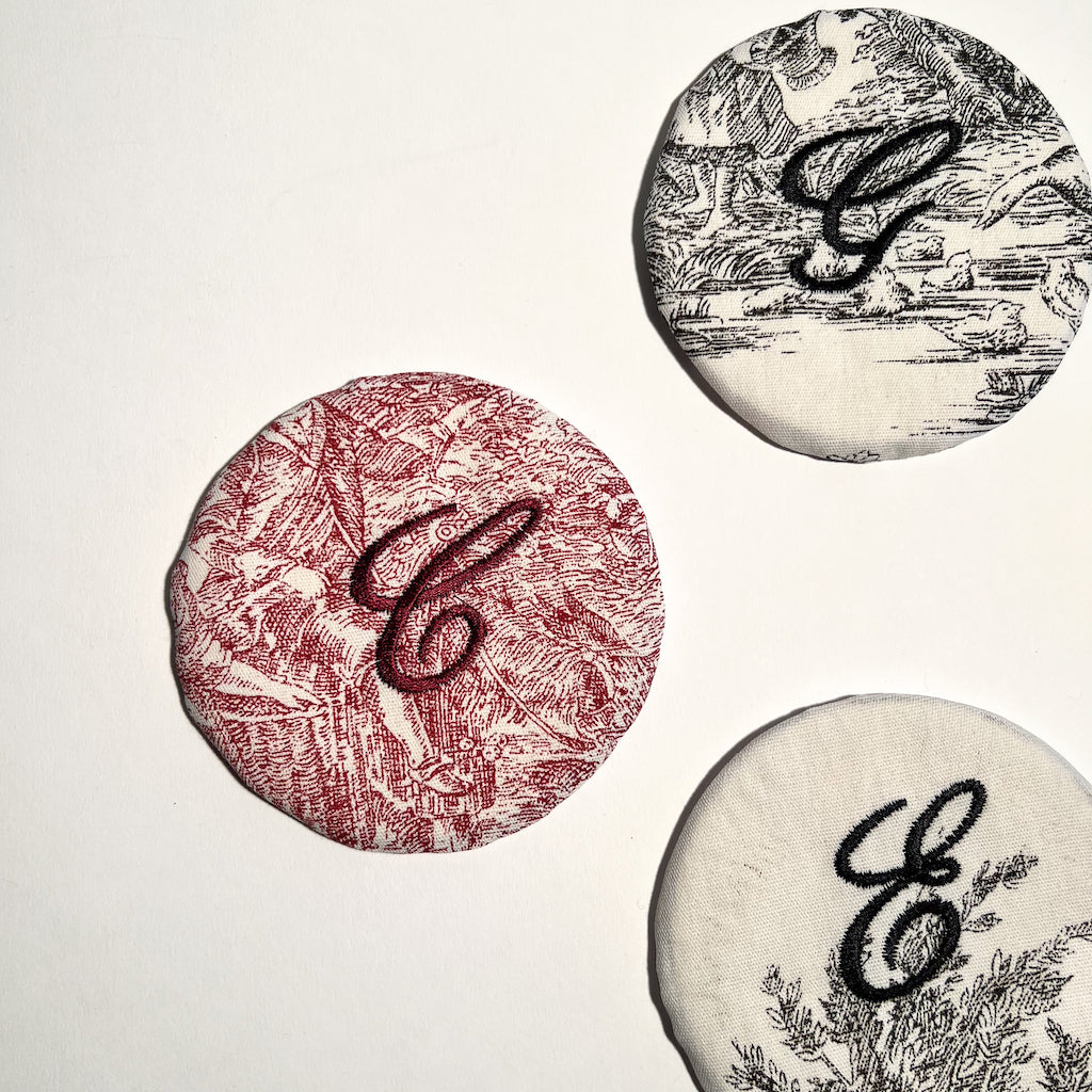 SEGNAPOSTO “LETTERE TOILE DE JOUY ROSSO”