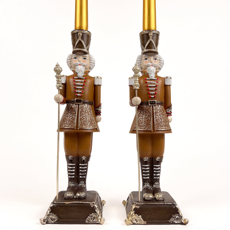 COPPIA SCHIACCIANOCI PORTACANDELE "PAN DI ZENZERO"